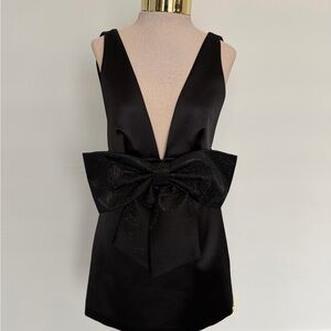 Zara Black Mini Dress with Bow